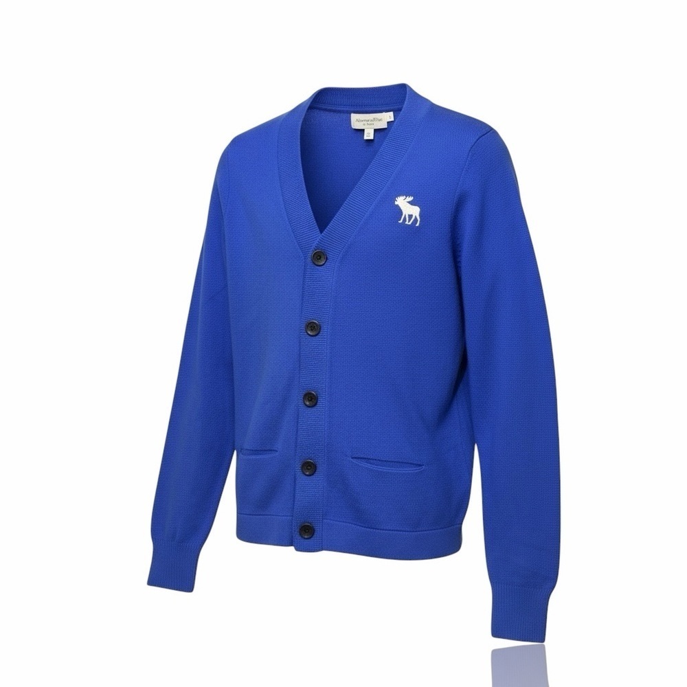 NWOT Abercrombie & Fitch Indigo Blue/Purple Heavyweight Button-Up Cardigan M